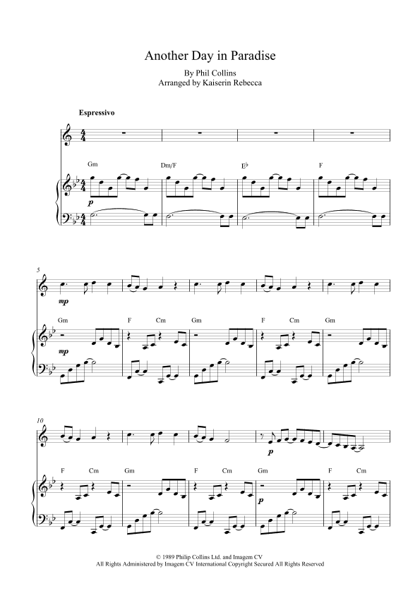 Another Day In Paradise (arr. Kaiserin Rebecca)