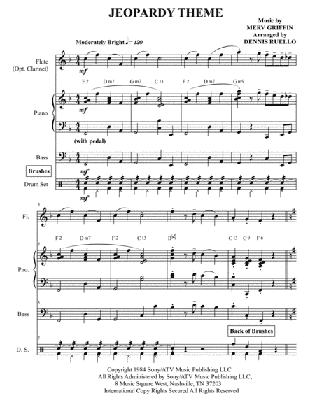 Jeopardy Theme (arr. Dennis Ruello)