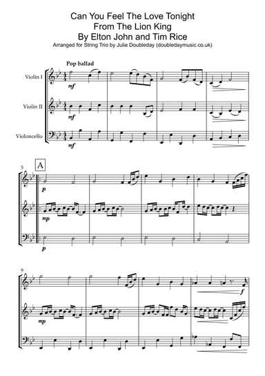 Can You Feel The Love Tonight (arr. Julie Doubleday)