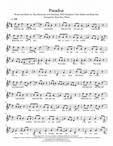 Paradise (arr. Brass Key Music)
