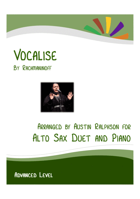 Vocalise (Rachmaninoff) - alto sax duet and piano with FREE BACKING TRACK (arr. Austin Ralphson)