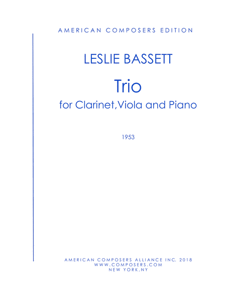 [Bassett] Trio for Clarinet, Viola, and Piano