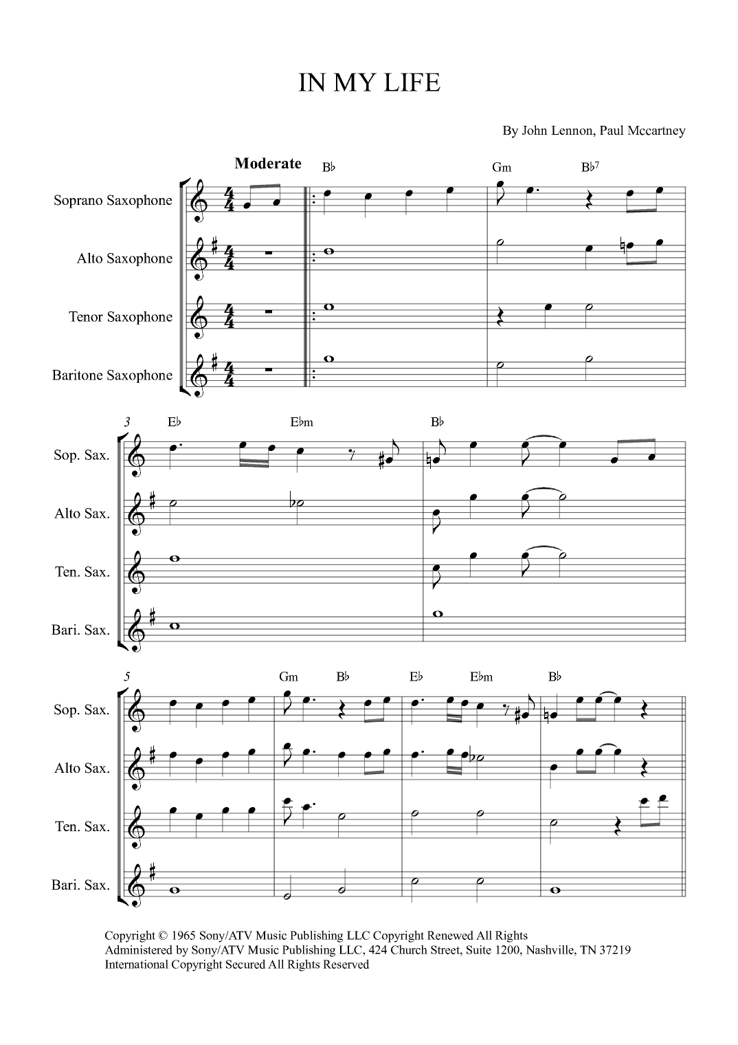In My Life (arr. Alex Nunes Rodrigues)