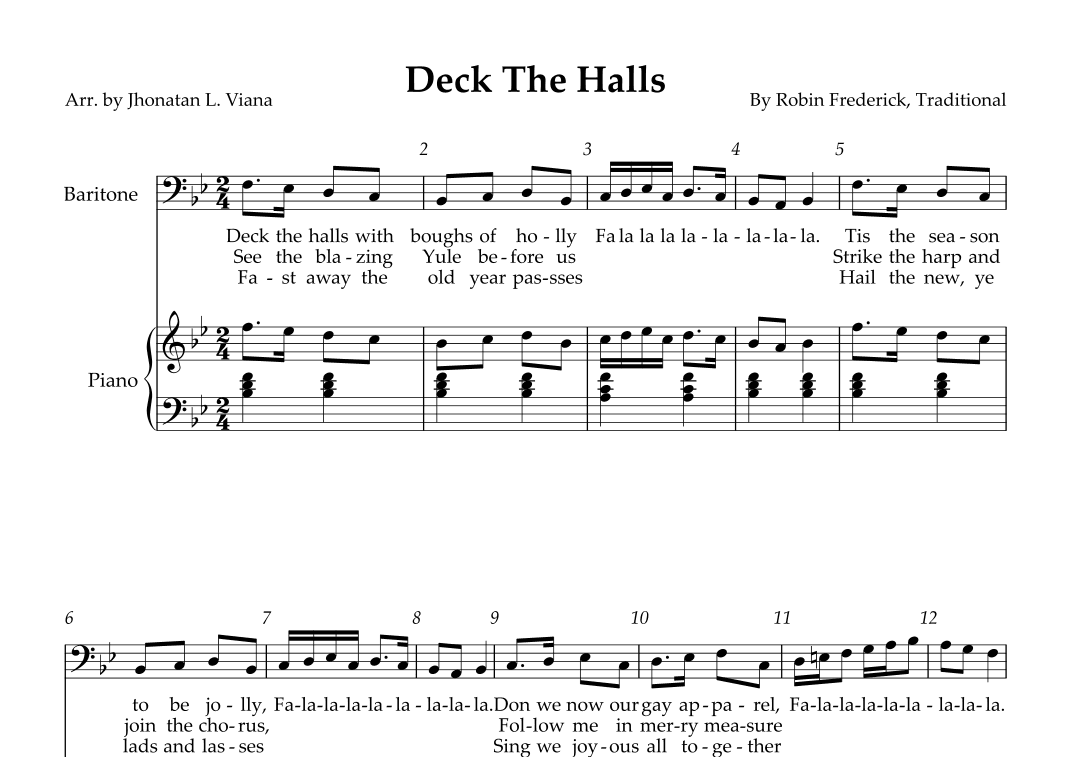 Deck The Halls (arr. Jhonatan Lucio Viana)