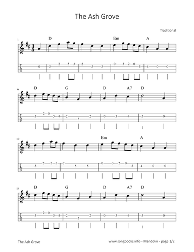 The Ash Grove (arr. songbooks.info)