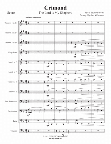 Crimond (The Lord is my Shepherd) for Brass Ensemble (arr. Jari Villanueva)