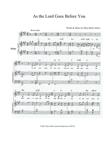 As the Lord Goes Before You