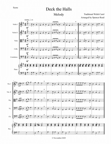 Deck the Halls (Melody only) (arr. Arranged by Spencer Reed)