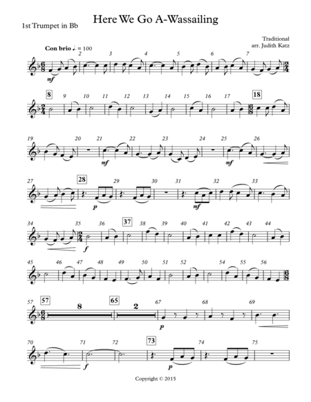 Here We Go A-Wassailing - Parts (arr. Judith Katz)