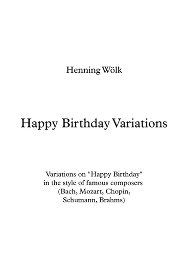 Happy Birthday Variations (arr. Henning Wölk)