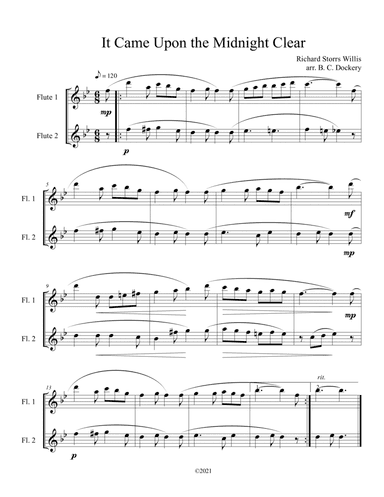 It Came Upon the Midnight Clear (Flute Duet) (arr. B. C. Dockery)