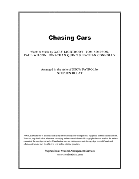 Chasing Cars (arr. Stephen Bulat)