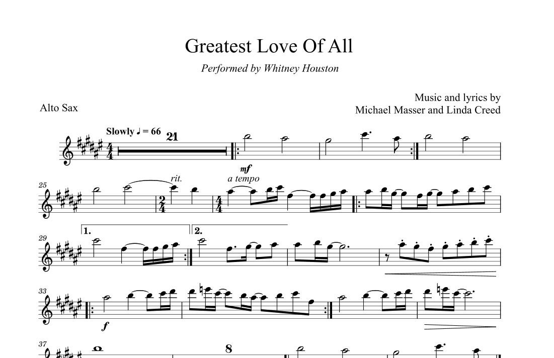 The Greatest Love Of All (arr. David Lartey)
