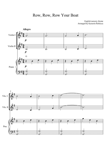 Row, Row, Row Your Boat (arr. Kaiserin Rebecca)