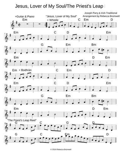 "Jesus, Lover of My Soul/The Priest's Leap Reel" (arr. Rebecca Bromwell)