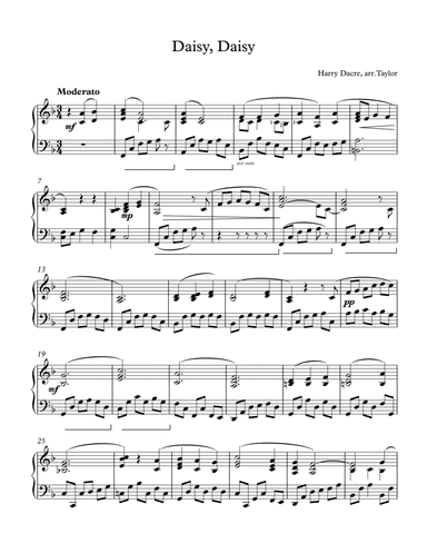 Daisy, Daisy (Bicycle Built For Two) (arr. Taylor)