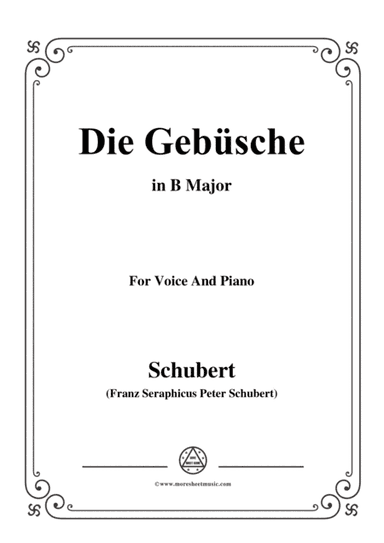 Schubert-Die Gebüsche,in B Major,for Voice&Piano (arr. MSM)
