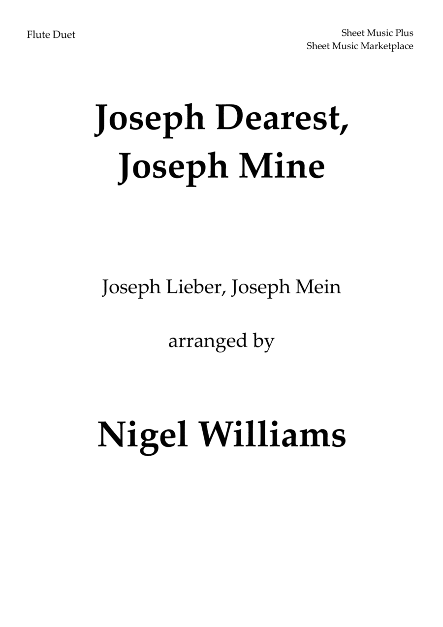 Joseph Dearest, Joseph Mine, for Flute Duet (arr. Nigel Williams)