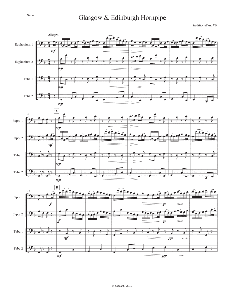 Glasgow & Edinburgh Hornpipe (arr. Tim Olt)