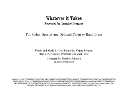 Whatever It Takes (arr. Heather Johnson)