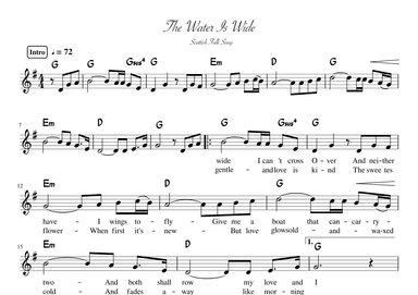 "The water is wide" Gdur (arr. pfkaori)