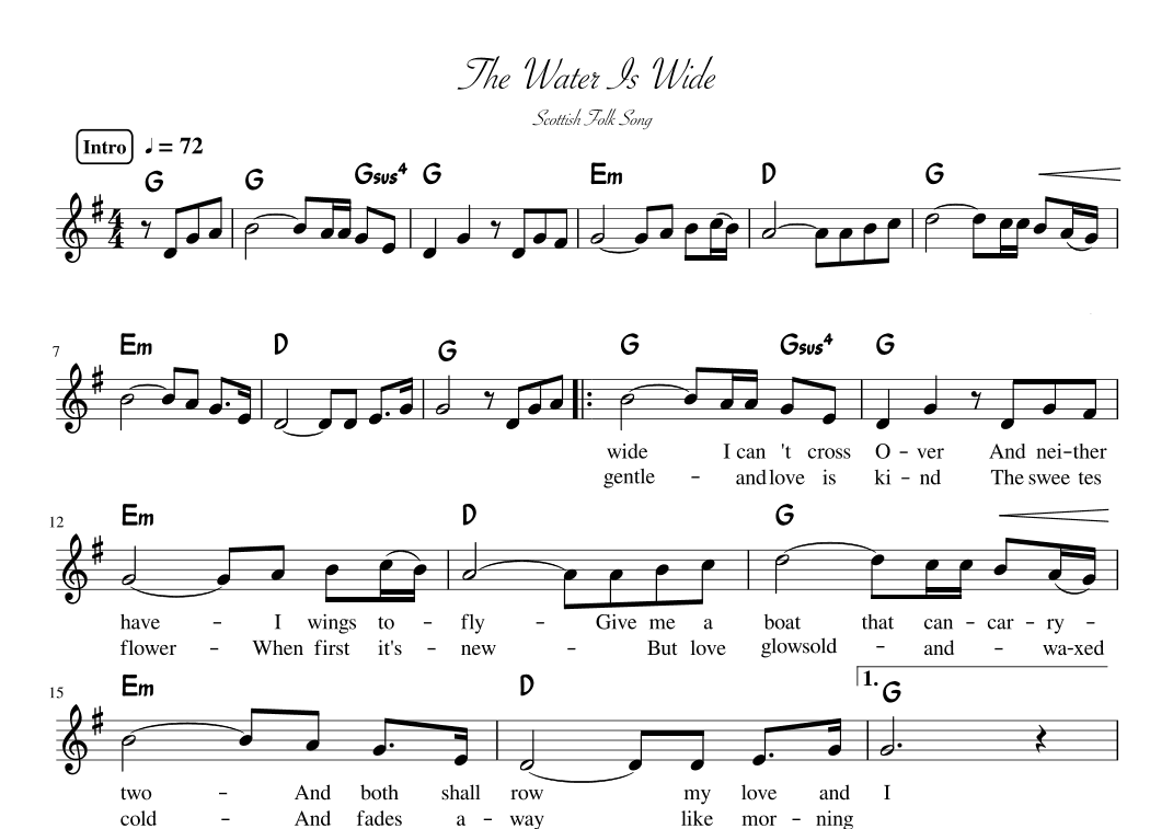 "The water is wide" Gdur (arr. pfkaori)