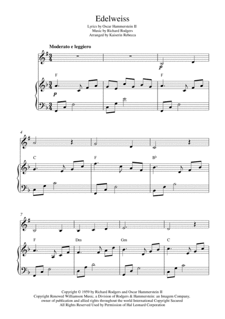 Edelweiss (arr. Kaiserin Rebecca)