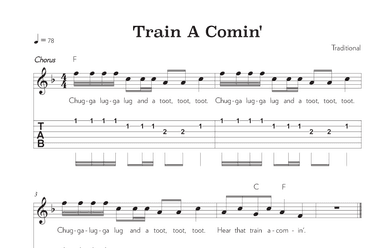 Train A-Comin' (arr. Riverside Guitar School)