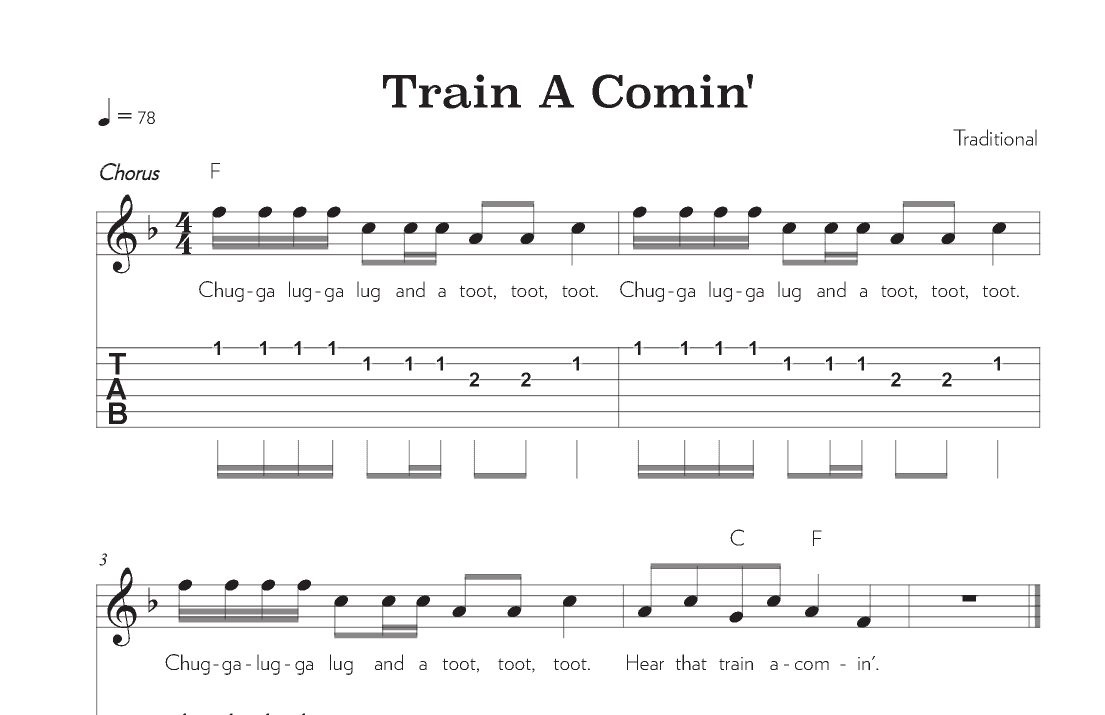 Train A-Comin' (arr. Riverside Guitar School)