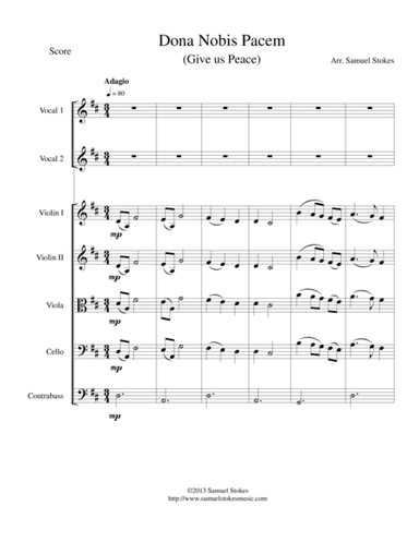Dona Nobis Pacem (Give Us Peace) - for beginning string orchestra and 2-part choir (arr. Samuel Stokes)
