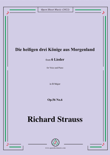 Richard Strauss-Die heiligen drei Könige aus Morgenland,in B Major (arr. OSM Press)