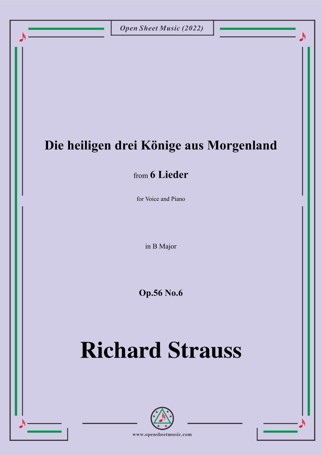 Richard Strauss-Die heiligen drei Könige aus Morgenland,in B Major (arr. OSM Press)