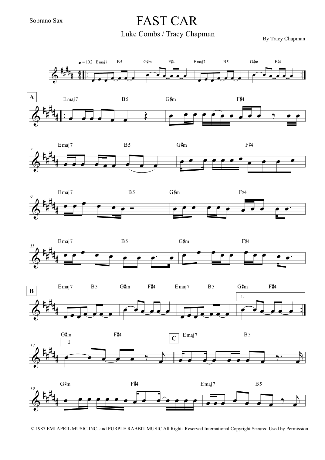 Fast Car (arr. Leo Silva)
