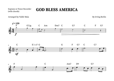 God Bless America ® (arr. Valdir Maia)