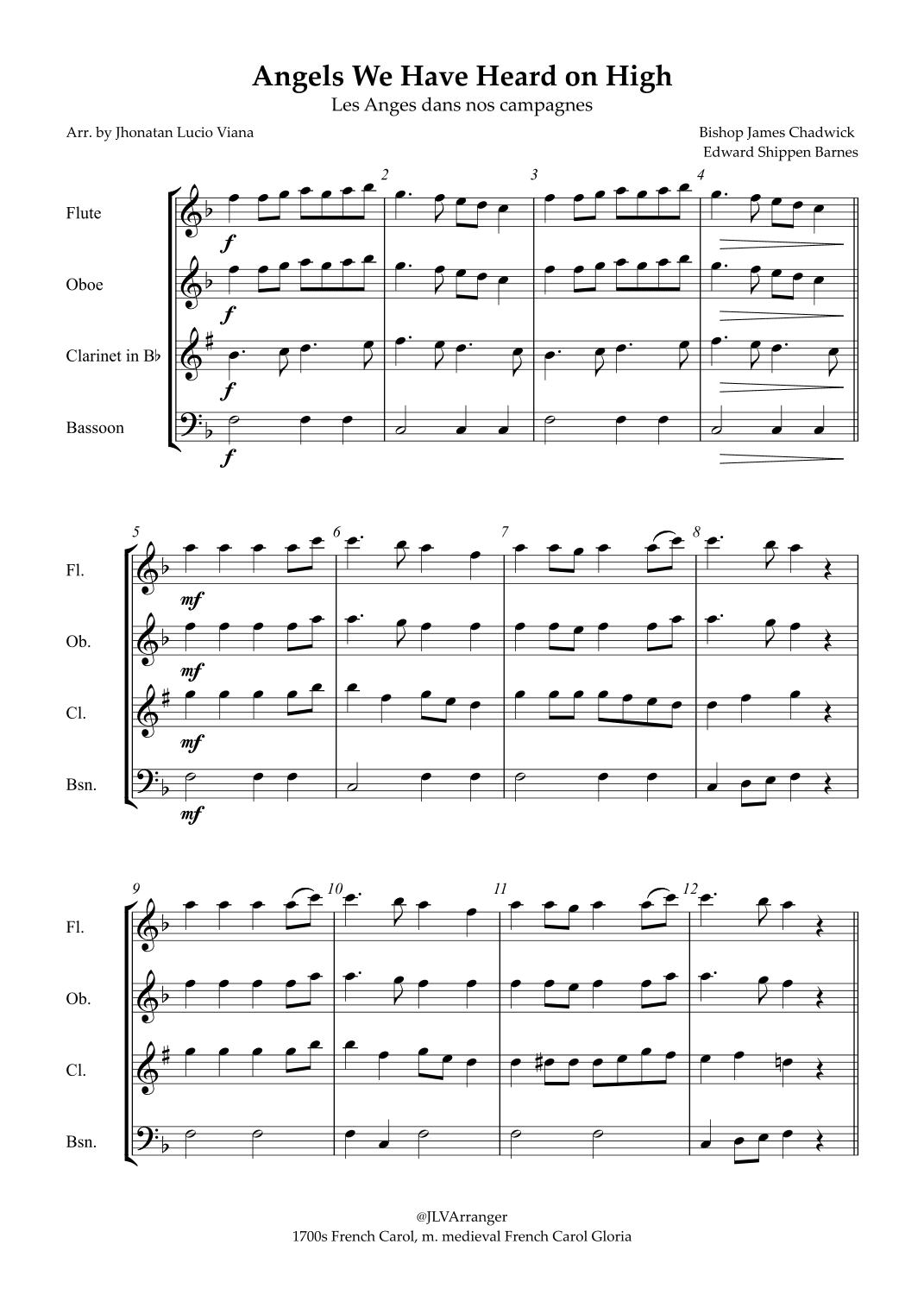 Angels We Have Heard on High (arr. Jhonatan Lucio Viana)