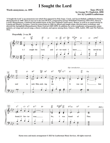 I Sought the Lord (arr. Lyndell Leatherman)