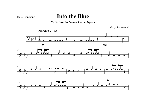 US SPACE FORCE HYMN (Into the Blue) BASS TROMBONE