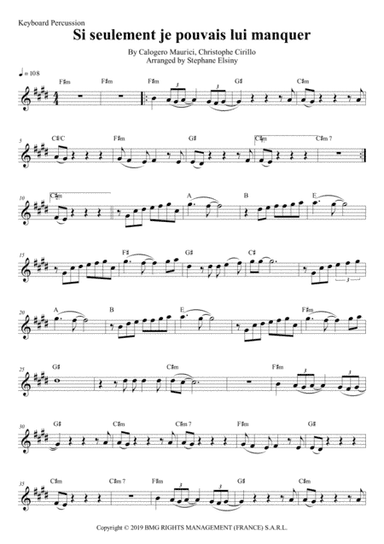 Si Seulement Je Pouvais Lui Manquer (arr. Stephane ELSINY)