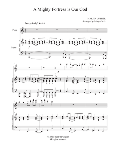 A Mighty Fortress is Our God (Flute-Piano) (arr. Marty Parks)