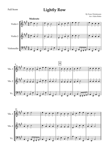 Lightly Row for String Trio (arr. Fabio Britto)