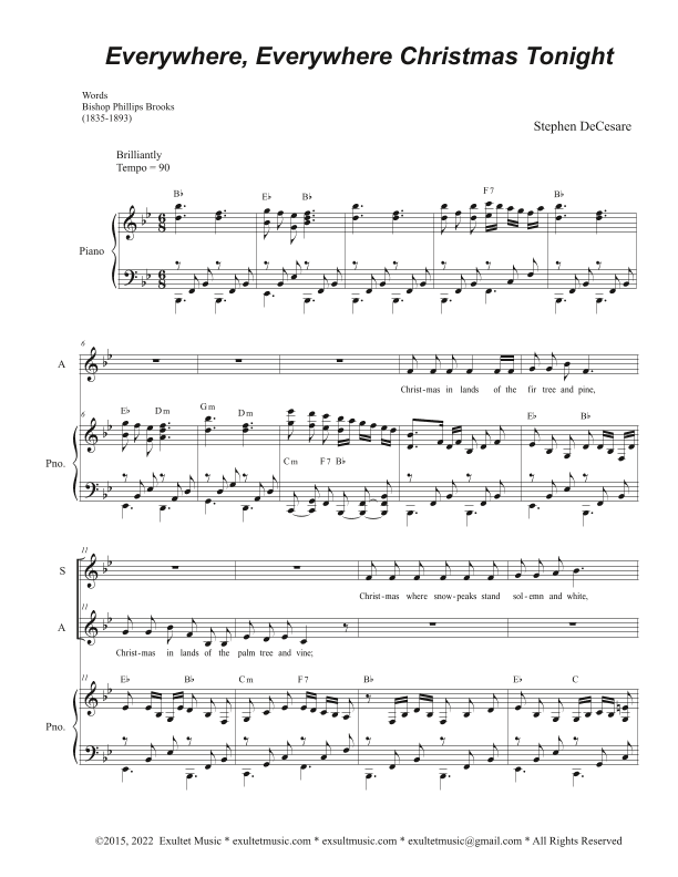 Everywhere, Everywhere Christmas Tonight (Duet for Soprano and Alto solo)