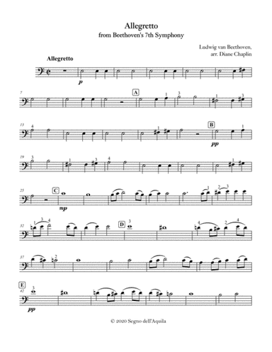 Allegretto from 7th Symphony for cello and piano (arr. Diane Chaplin)
