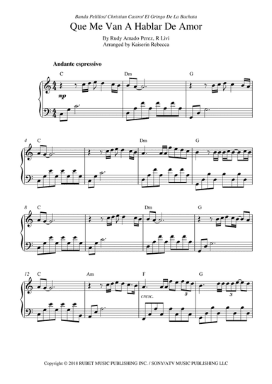 Que Me Van A Hablar De Amor (arr. Kaiserin Rebecca)