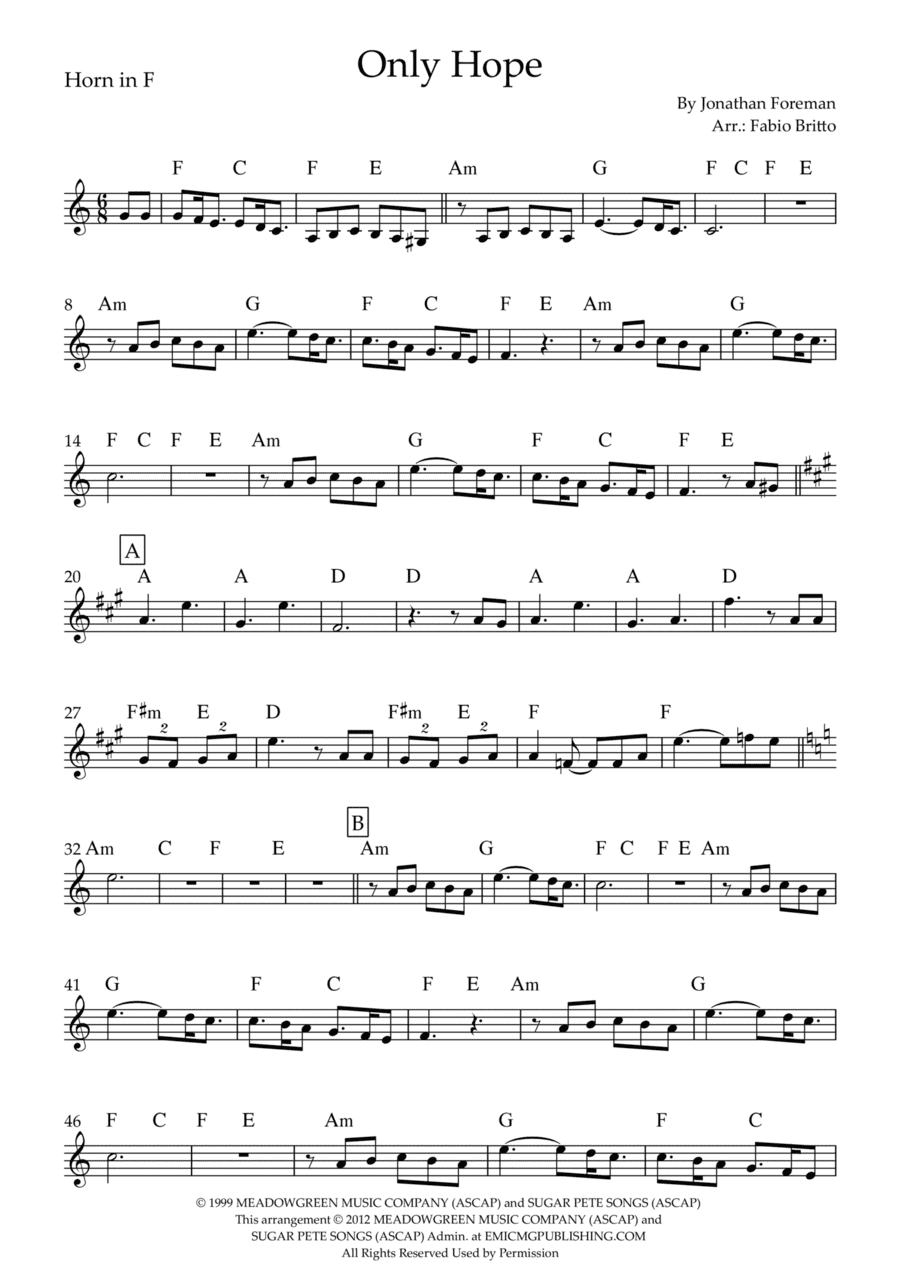 Only Hope (arr. Fabio Britto)