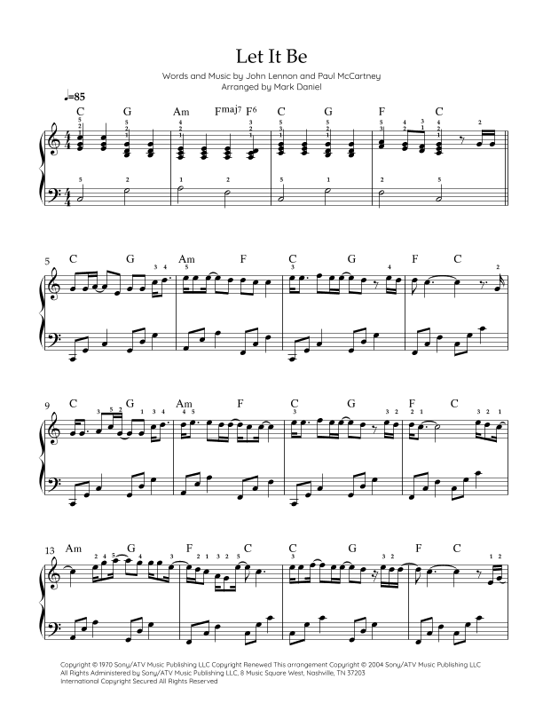 Let It Be (arr. Mark Daniel)