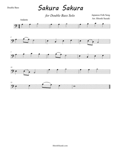 Sakura Sakura for Double Bass Solo (arr. Hitoshi Suzuki)