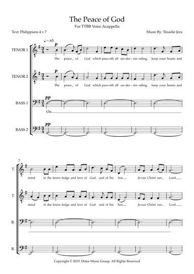 The Peace of God - TTBB A cappella