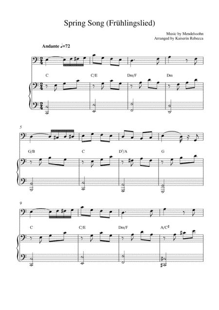 Spring Song (Frühlingslied, Op.62 no.6) (arr. Kaiserin Rebecca)