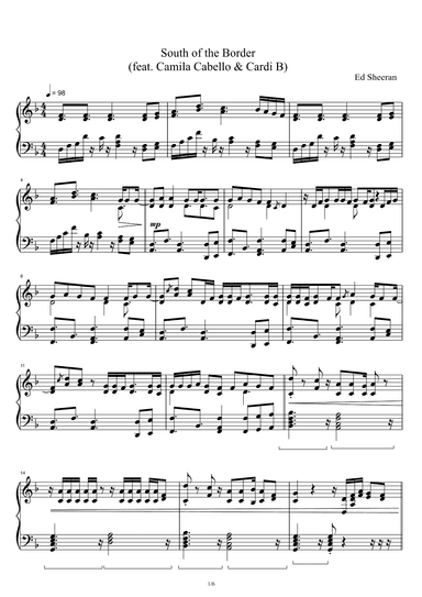 South Of The Border (feat. Camila Cabello And Cardi B) (arr. Ed Sheeran)