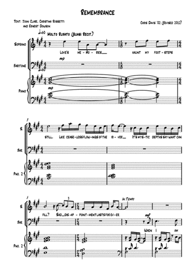 Remembrance for Soprano & Baritone